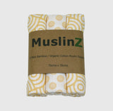 MuslinZ 3 Pack Bamboo/Organic Cotton Muslin Squares