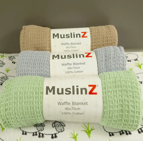 MuslinZ Cotton Waffle Blanket – 90x75cm