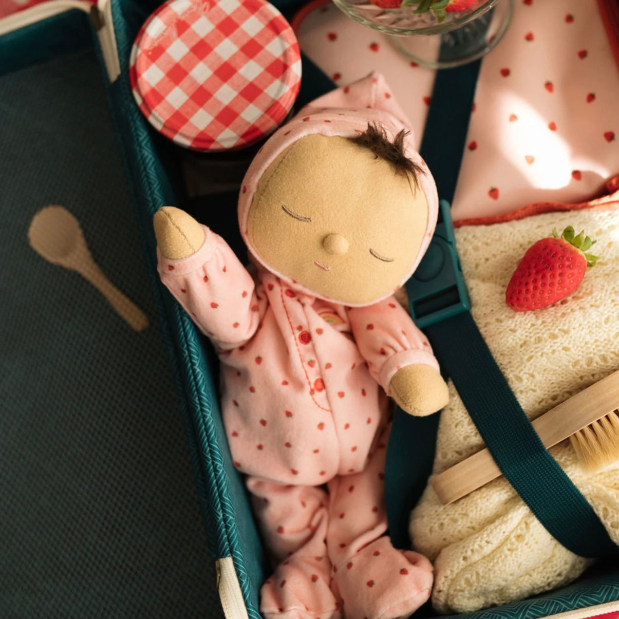 Olli Ella Dozy Dinkum Soft Doll - Strawberry Pip