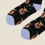 Save the Christmas Highland Cow Bamboo Socks