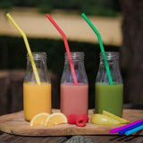 Reusable Silicone Drinking Straws, Pack of 6