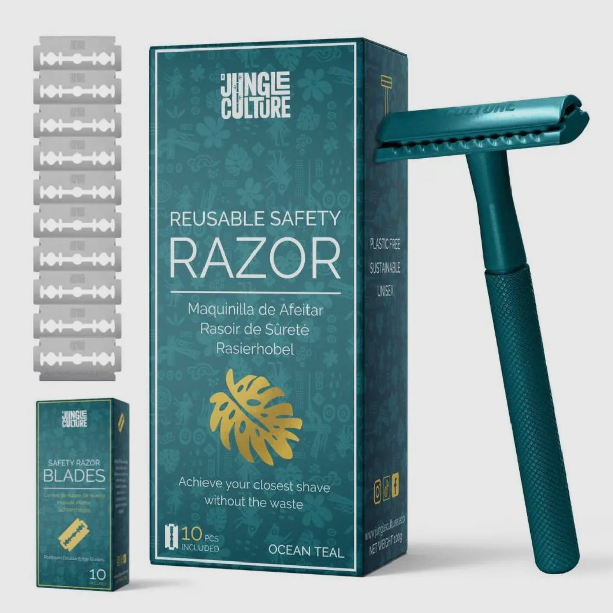 Diamond Grip Jungle Culture Safety Razors | Includes 10x Razor Blades