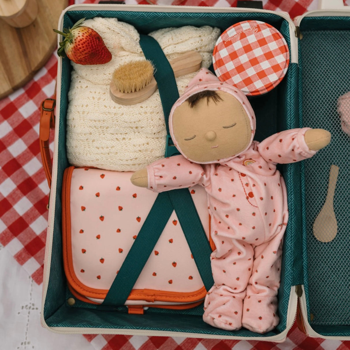 Olli Ella Dozy Dinkum Soft Doll - Strawberry Pip