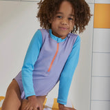 Grass & Air Ribbed Kids Long Sleeve Swimsuit