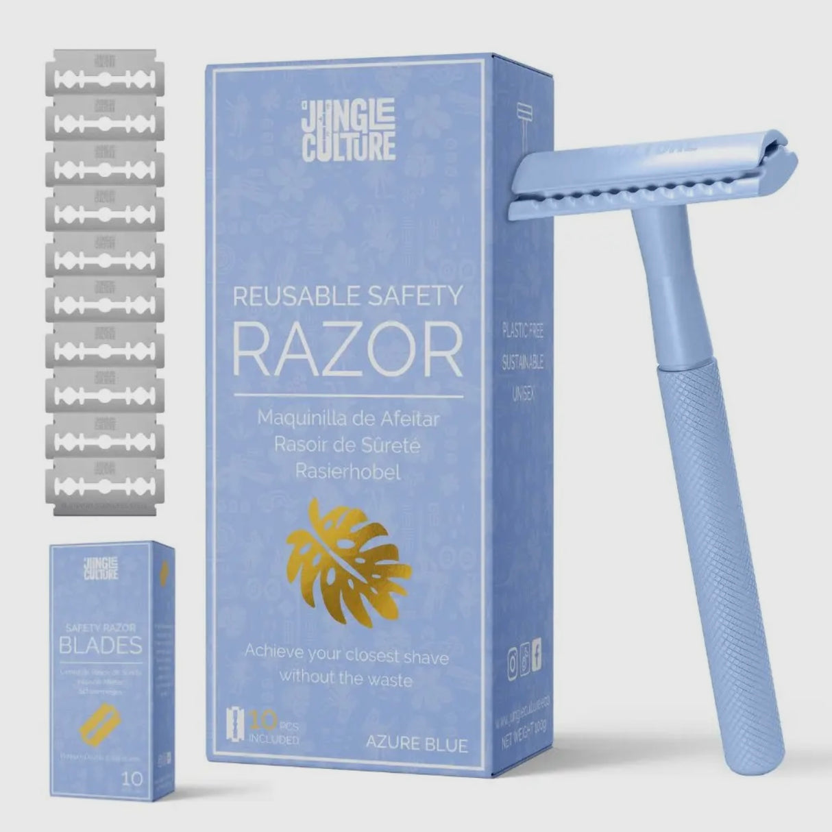 Diamond Grip Jungle Culture Safety Razors | Includes 10x Razor Blades