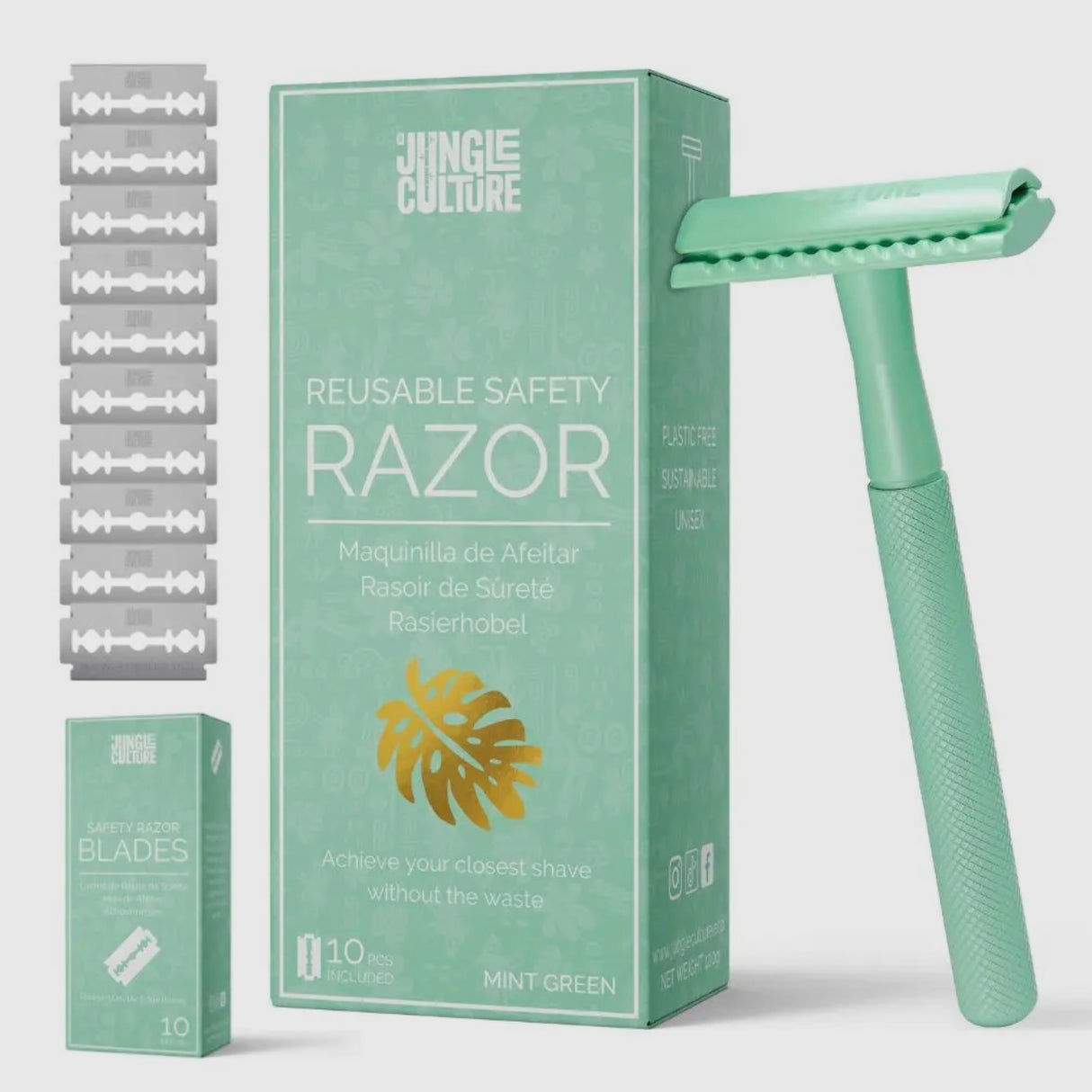 Diamond Grip Jungle Culture Safety Razors | Includes 10x Razor Blades