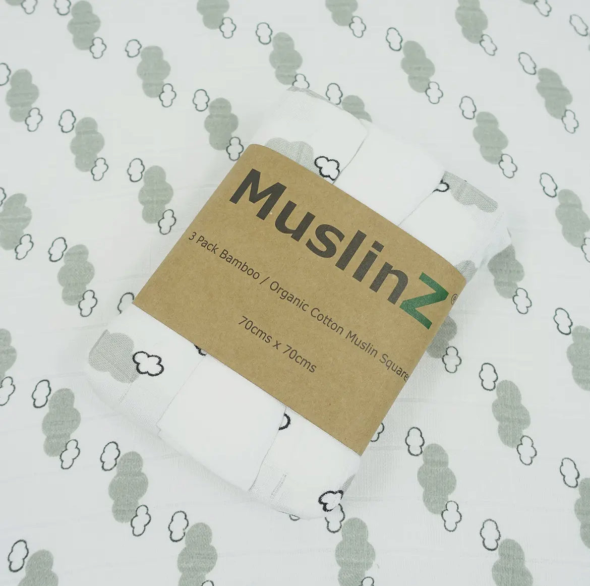 MuslinZ 3 Pack Bamboo/Organic Cotton Muslin Squares