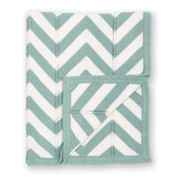 Knitted Chevron Blanket - Soft Spruce