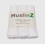 MuslinZ 3 Pack Bamboo/Organic Cotton Muslin Squares