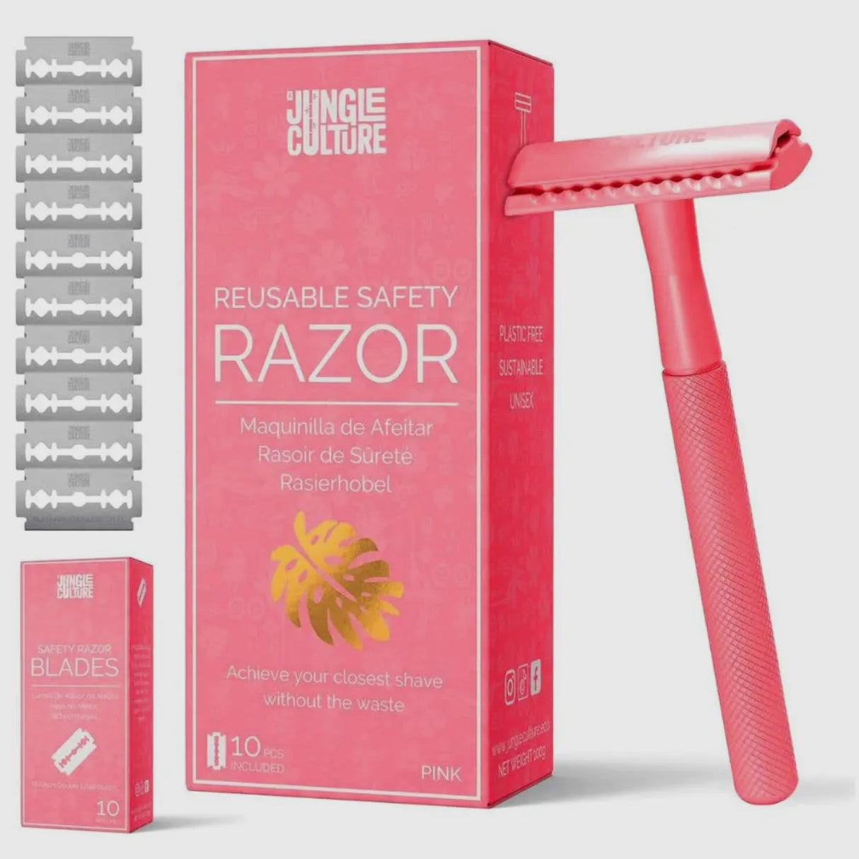 Diamond Grip Jungle Culture Safety Razors | Includes 10x Razor Blades
