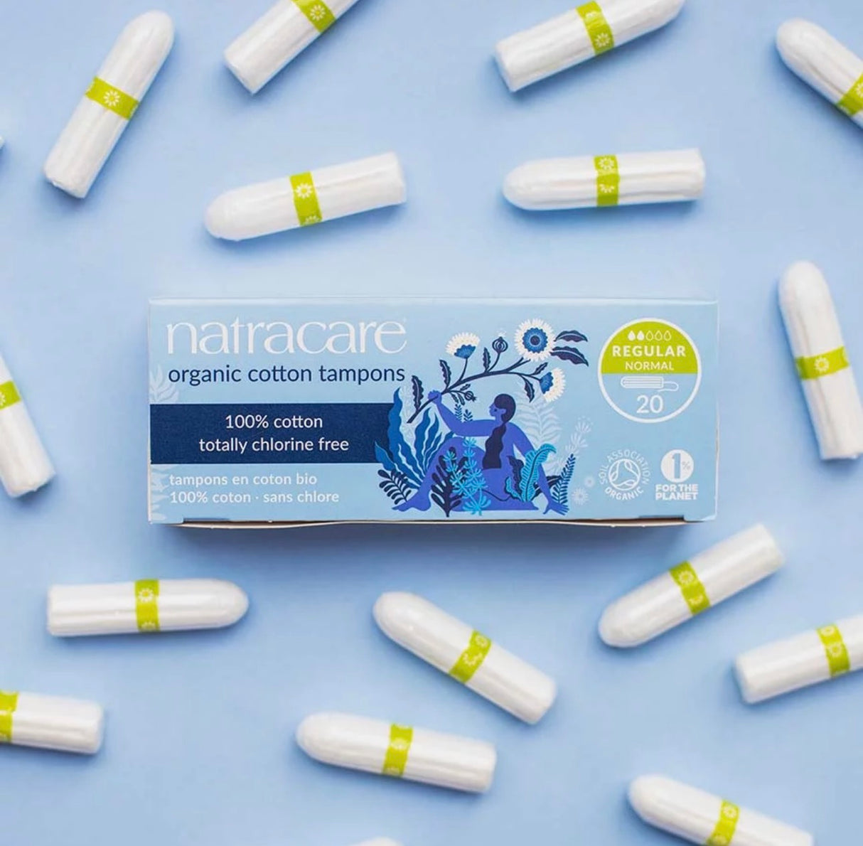 Natracare Organic Cotton Tampons - Regular - Pack of 20