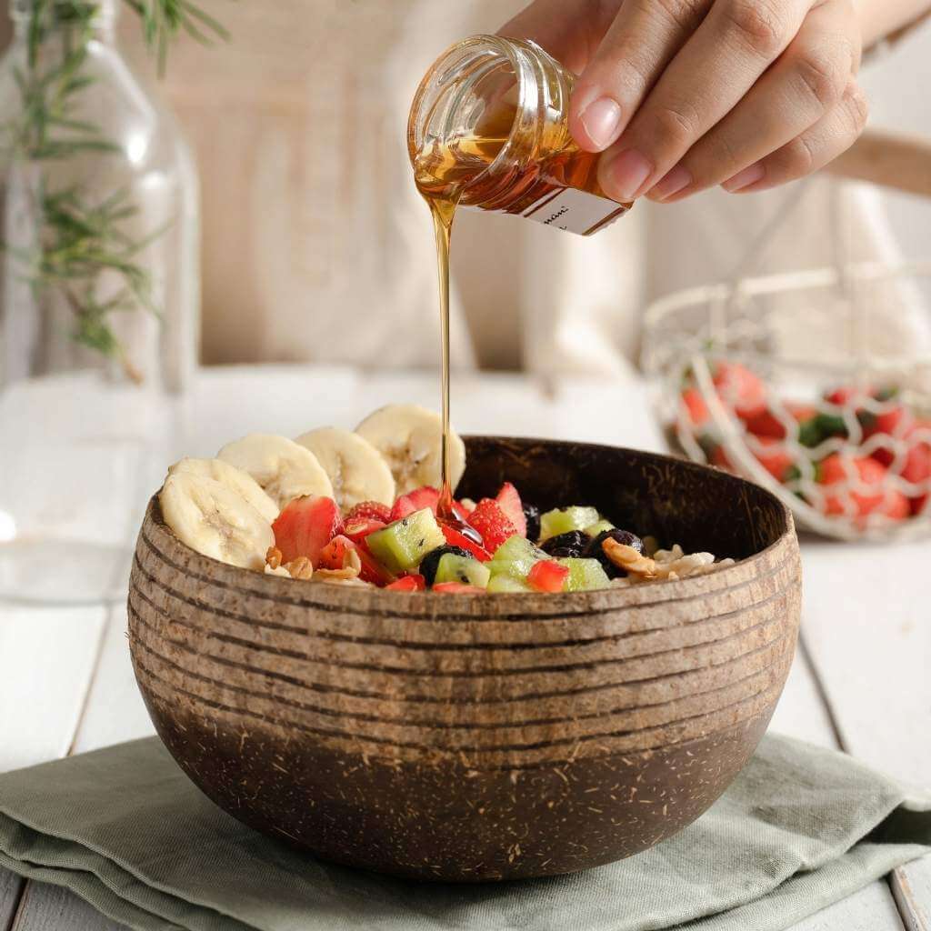 Geometric Pattern Coconut Bowl & Spoon