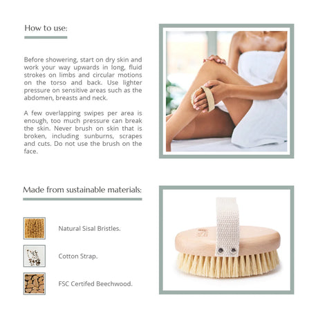 Natural Fibre Dry Body Brush