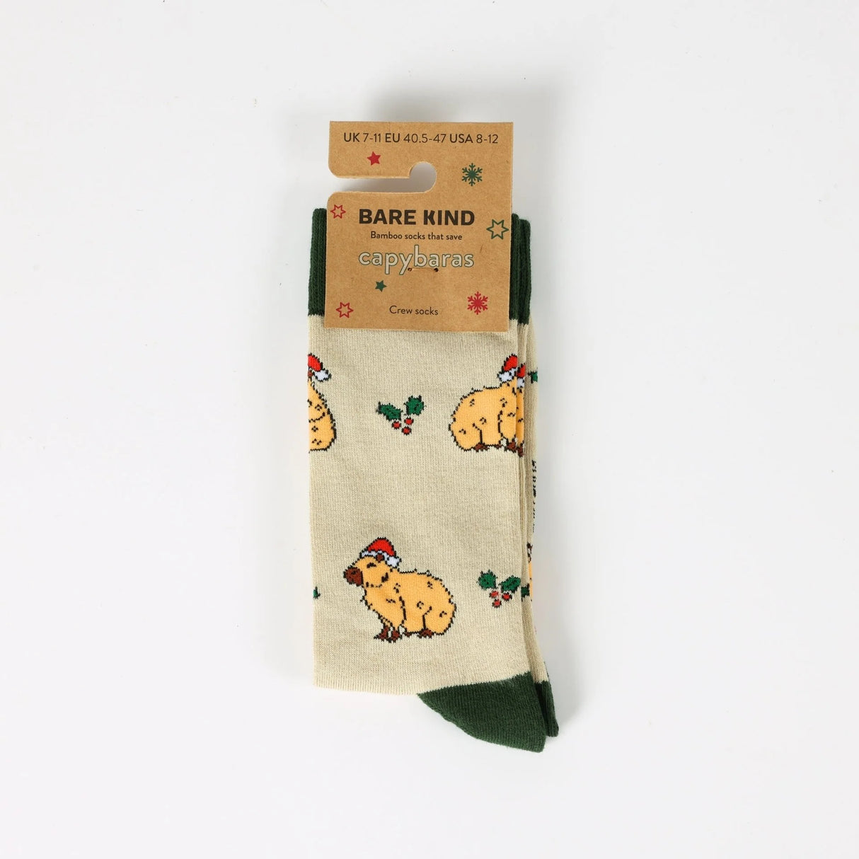 Save the Christmas Capybara Bamboo Socks