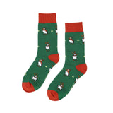 Save the Christmas Puffins Green Bamboo Socks