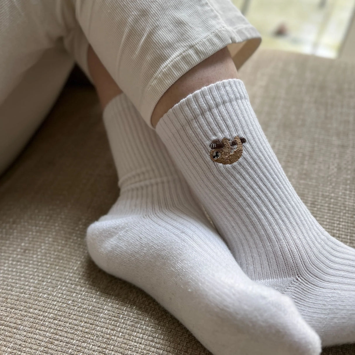 Save the Sloth Ribbed Bamboo Socks