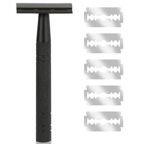 Metallic Safety Razor with 5 Blades