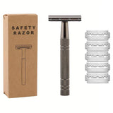 Metallic Safety Razor with 5 Blades