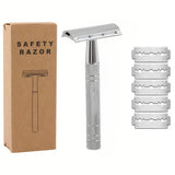 Metallic Safety Razor with 5 Blades