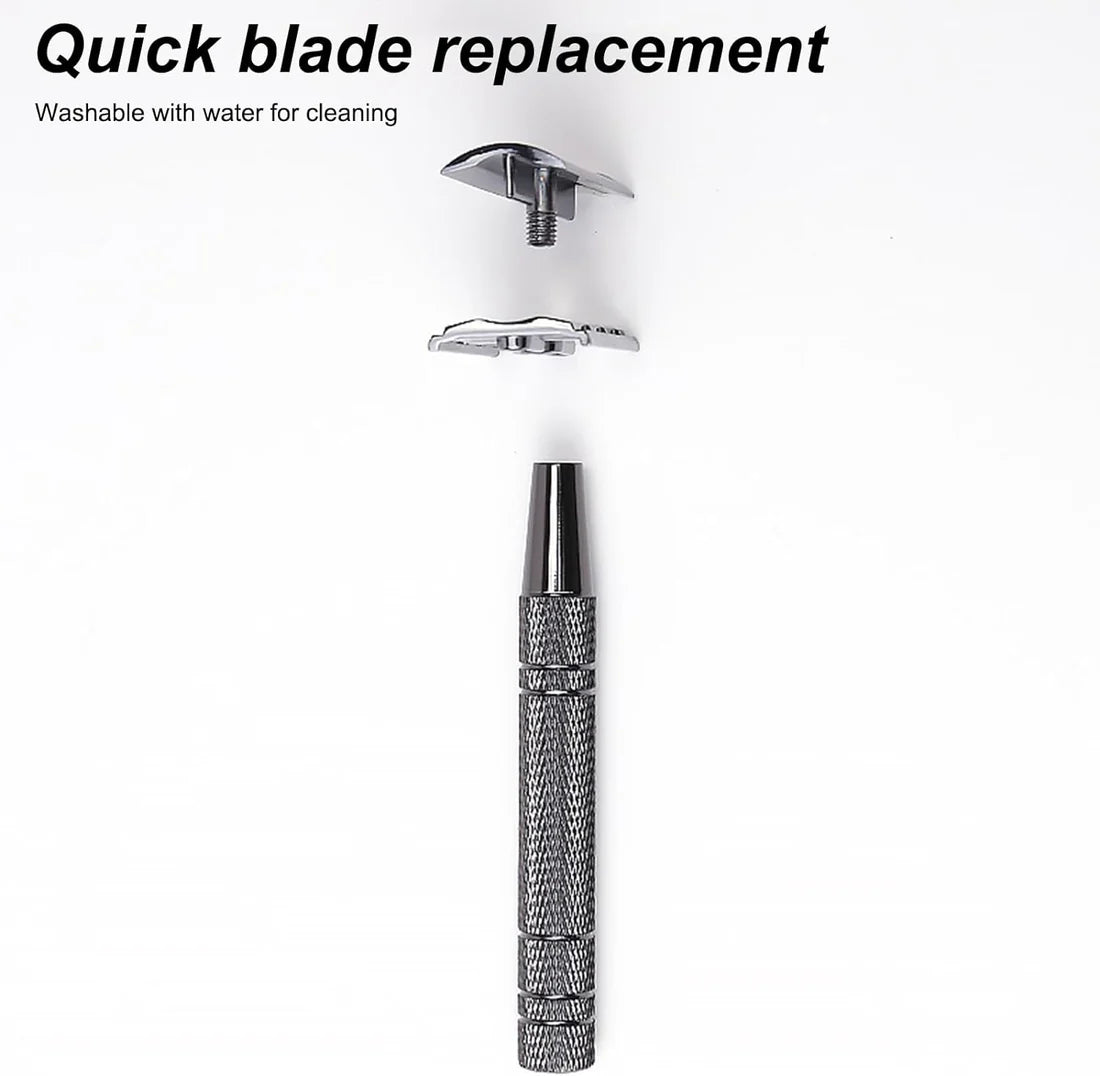 Metallic Safety Razor with 5 Blades