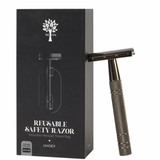 Reusable Safety Razor with Natural Jute Travel Bag