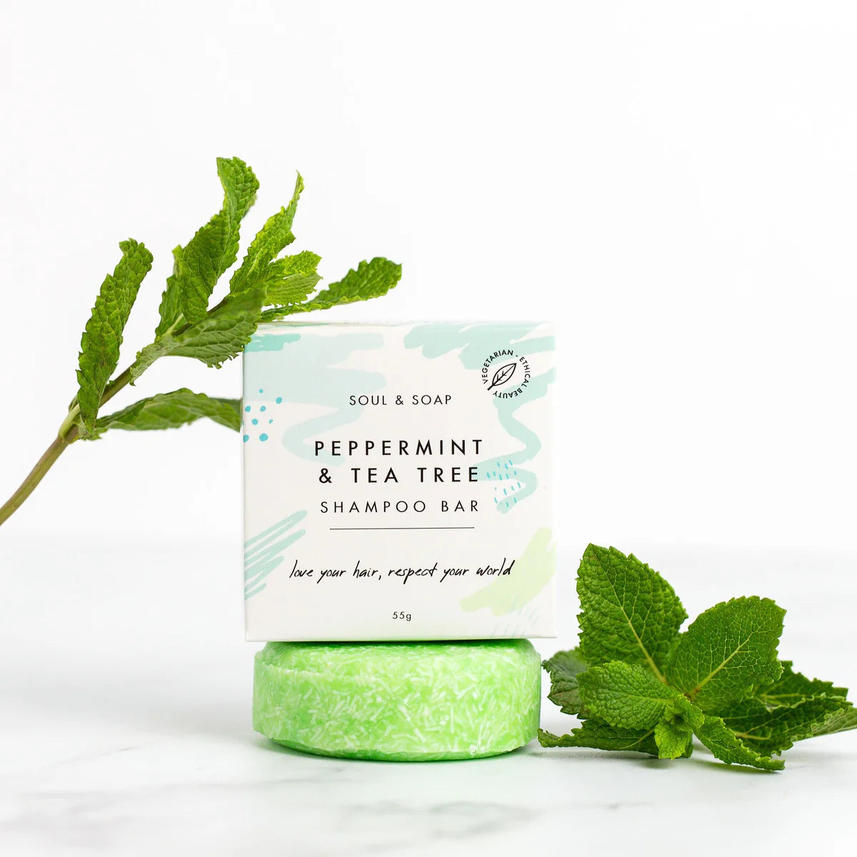 Soul & Soap - Peppermint & Tea Tree Solid Shampoo Bar