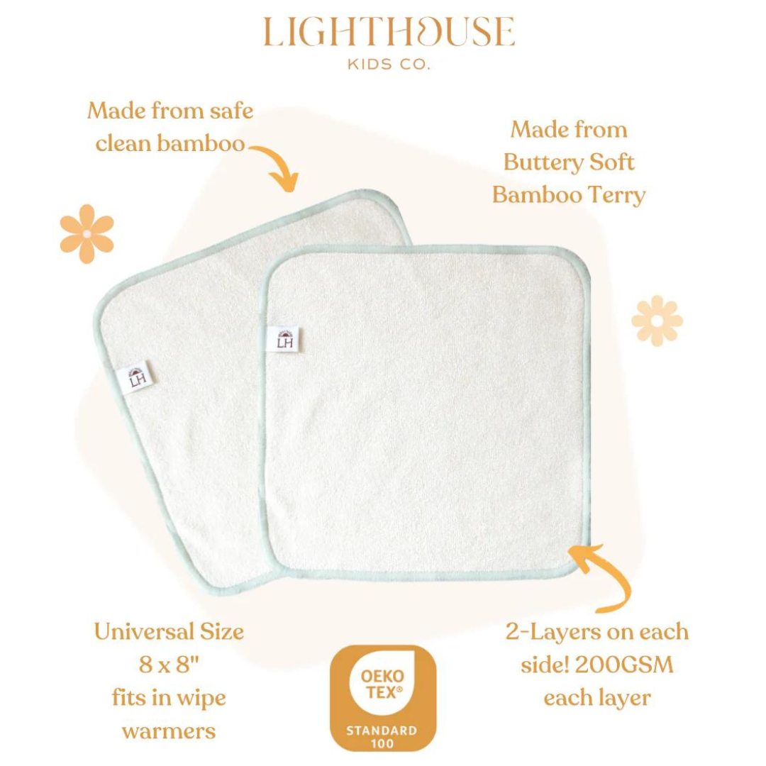 Lighthouse Kids Reusable Bamboo Cloth Wipes