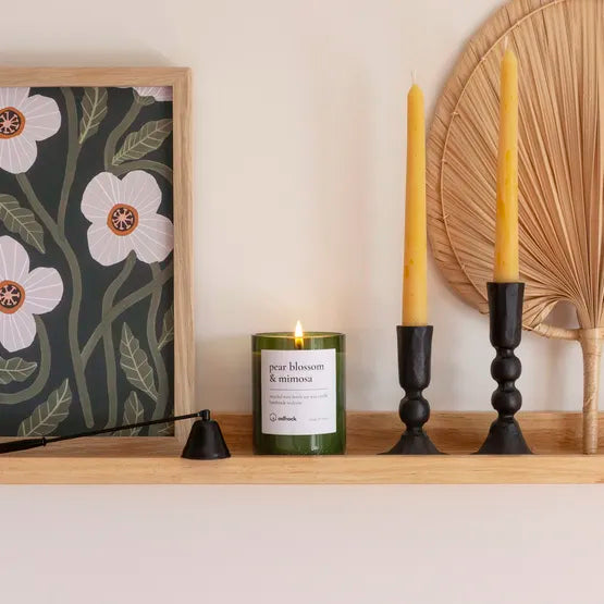 Pear Blossom & Mimosa Wine Bottle Candle