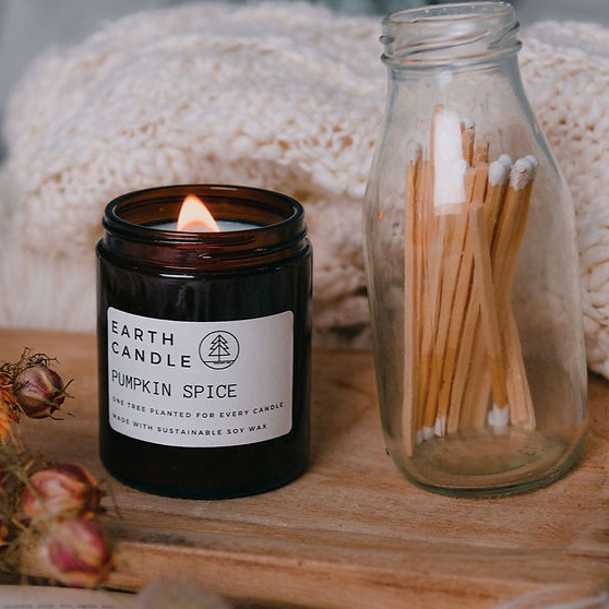 Earth Candle Co Pumpkin Spice Cotton Wick Candle