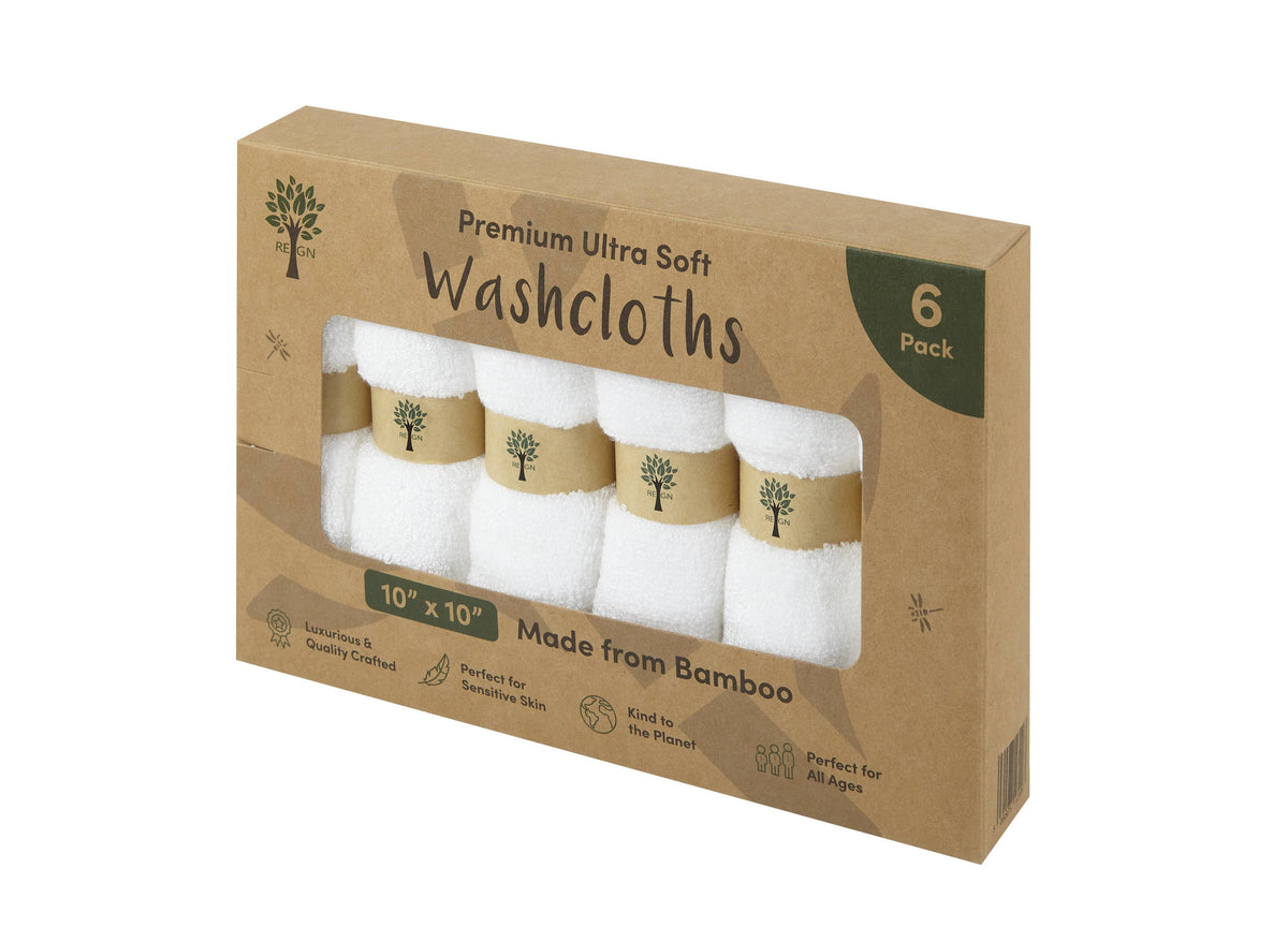Bamboo Face Cloths - 6 Pack - Organic