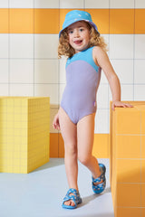 Lavender Ribbed Kids Swimsuit