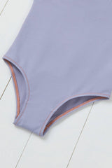 Lavender Ribbed Kids Swimsuit