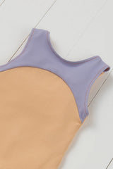 Peach Ribbed Kids Swimsuit