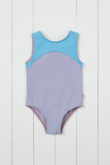 Lavender Ribbed Kids Swimsuit