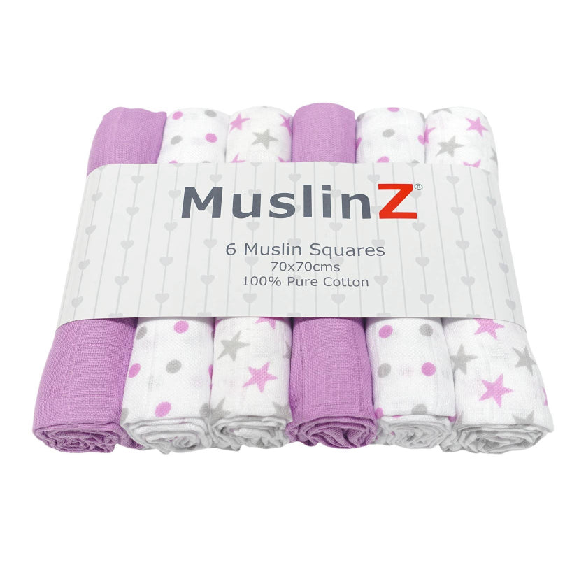 MuslinZ 6 Pack Muslin Squares 70x70cm