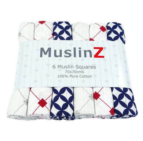 MuslinZ 6 Pack Muslin Squares 70x70cm