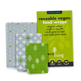 Reusable Vegan Food Wraps, Pack of 3
