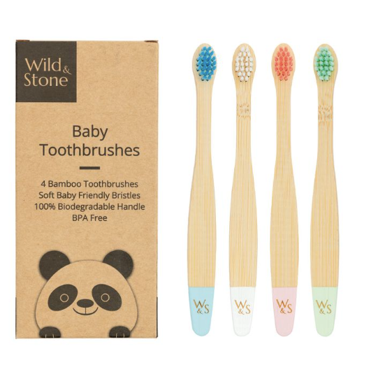 Baby Bamboo Toothbrush, 4 Pack