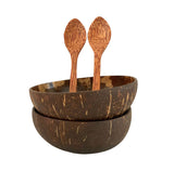 Premium Sealed Coconut Bowls & Spoons, Pack of 2